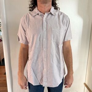 Sonoma Short Sleeve Button Down Candy Stripe Shirt with Chest Pocket